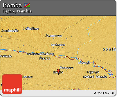 Physical Panoramic Map of Itomba