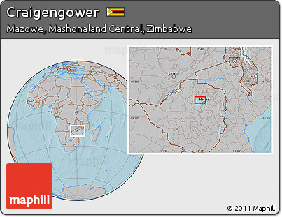 Gray Location Map of Craigengower, hill shading