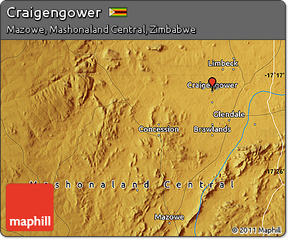 Physical Map of Craigengower