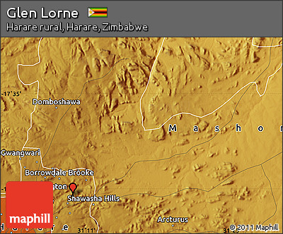 Physical Map of Glen Lorne