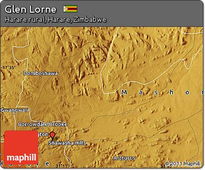 Physical Map of Glen Lorne
