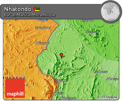 Political 3D Map of Nhatondo