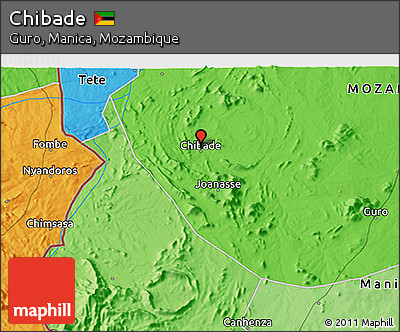 Political 3D Map of Chibade