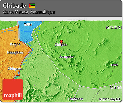 Political 3D Map of Chibade