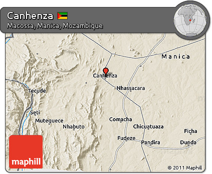 Shaded Relief 3D Map of Canhenza