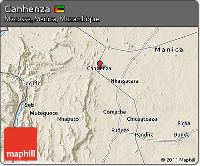 Shaded Relief 3D Map of Canhenza
