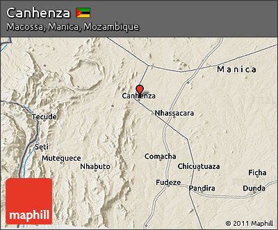 Shaded Relief 3D Map of Canhenza