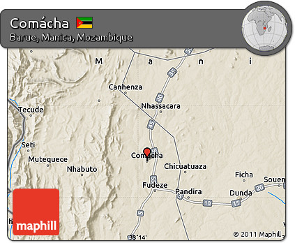 Shaded Relief Map of Comácha