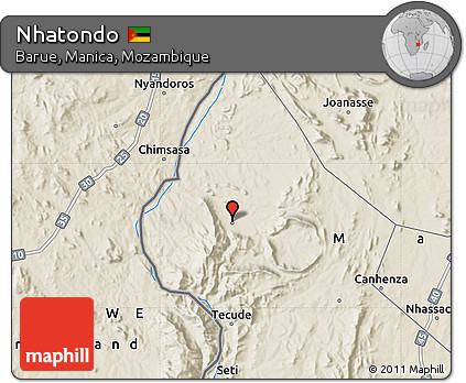 Shaded Relief Map of Nhatondo