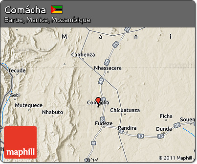 Shaded Relief Map of Comácha
