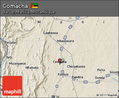 Shaded Relief Map of Comácha