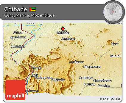 Physical Panoramic Map of Chibade