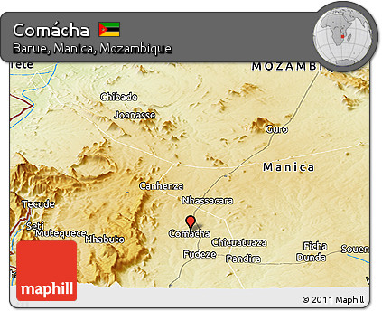 Physical Panoramic Map of Comácha