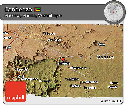 Satellite Panoramic Map of Canhenza