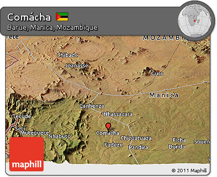 Satellite Panoramic Map of Comácha