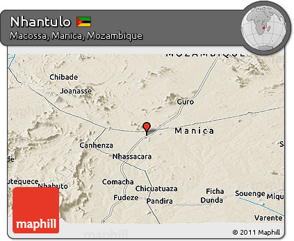 Shaded Relief Panoramic Map of Nhantulo