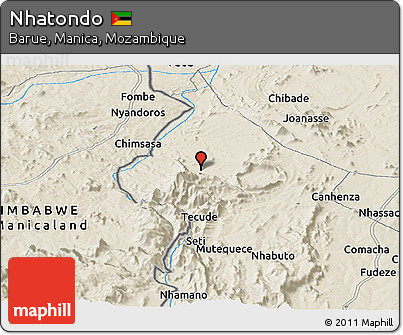 Shaded Relief Panoramic Map of Nhatondo