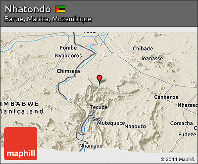 Shaded Relief Panoramic Map of Nhatondo