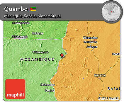 Political 3D Map of Quembo