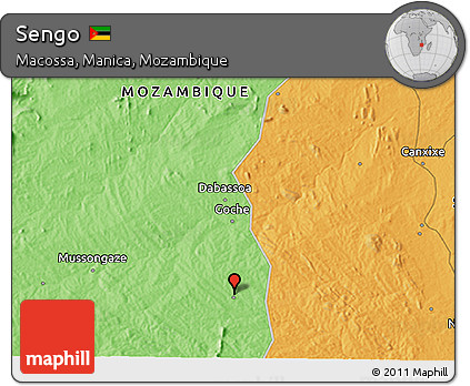 Political 3D Map of Sengo