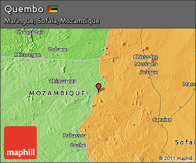 Political 3D Map of Quembo