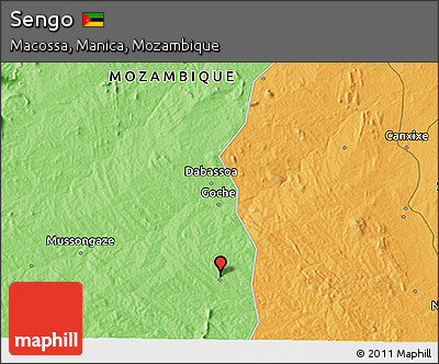 Political 3D Map of Sengo