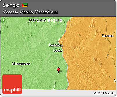 Political 3D Map of Sengo