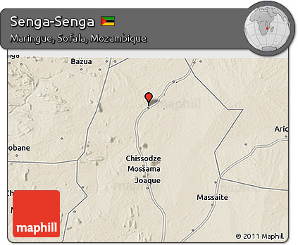 Shaded Relief 3D Map of Senga-Senga
