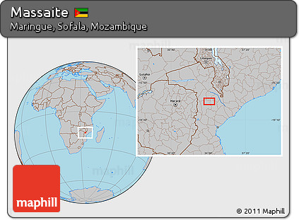 Gray Location Map of Massaite