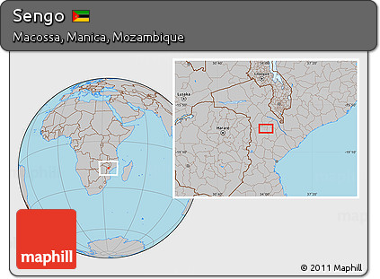 Gray Location Map of Sengo