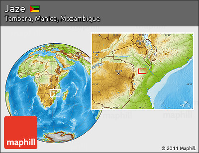Physical Location Map of Jaze