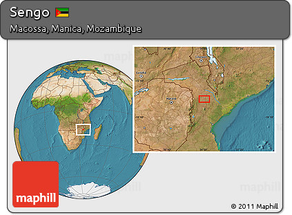 Satellite Location Map of Sengo