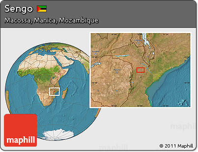 Satellite Location Map of Sengo