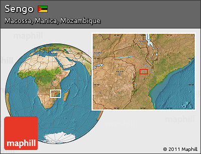 Satellite Location Map of Sengo