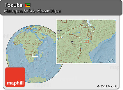 Savanna Style Location Map of Tocuta, hill shading