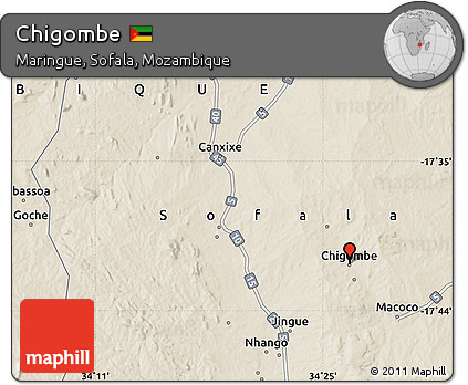 Shaded Relief Map of Chigombe