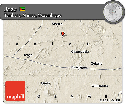 Shaded Relief Map of Jaze