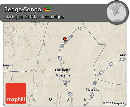 Shaded Relief Map of Senga-Senga