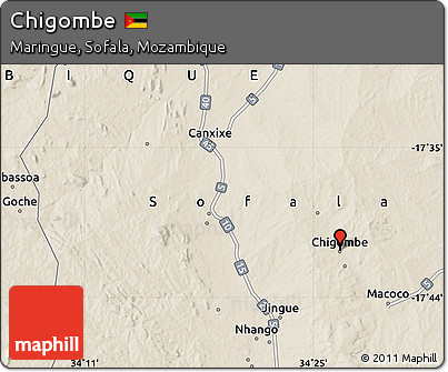 Shaded Relief Map of Chigombe