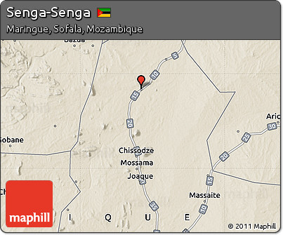 Shaded Relief Map of Senga-Senga