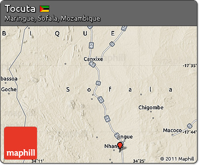 Shaded Relief Map of Tocuta