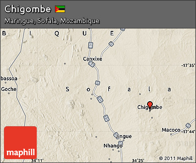 Shaded Relief Map of Chigombe