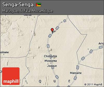 Shaded Relief Map of Senga-Senga