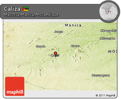 Physical Panoramic Map of Caliza