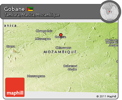 Physical Panoramic Map of Gobane