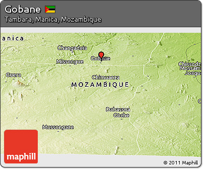 Physical Panoramic Map of Gobane