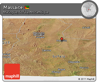 Satellite Panoramic Map of Massaite
