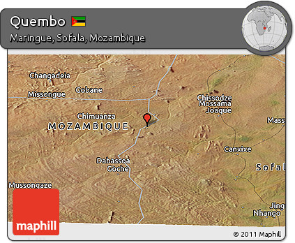 Satellite Panoramic Map of Quembo