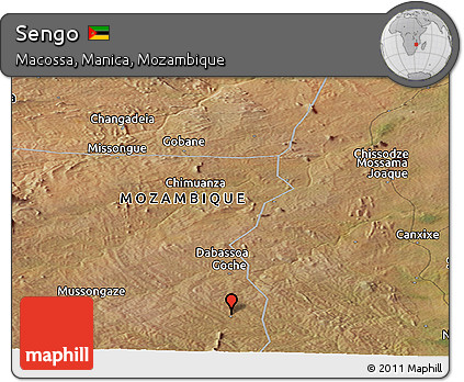 Satellite Panoramic Map of Sengo