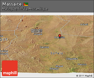 Satellite Panoramic Map of Massaite